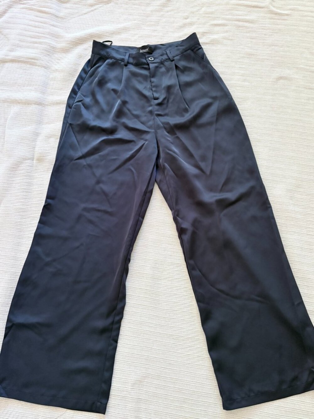 Silk wide legged high rise trousers